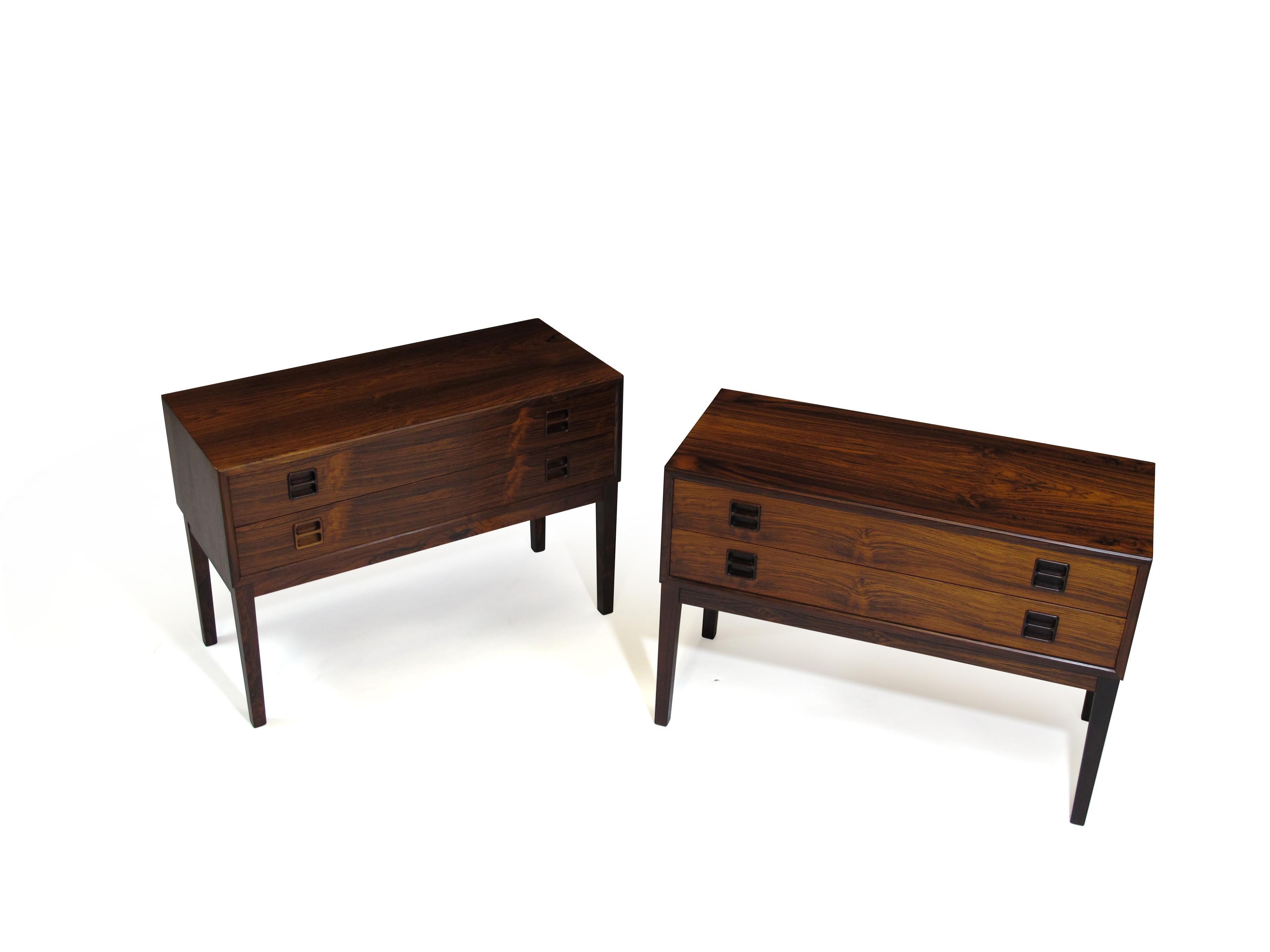 Oiled Danish Rosewood Small Cabinets Nightstands