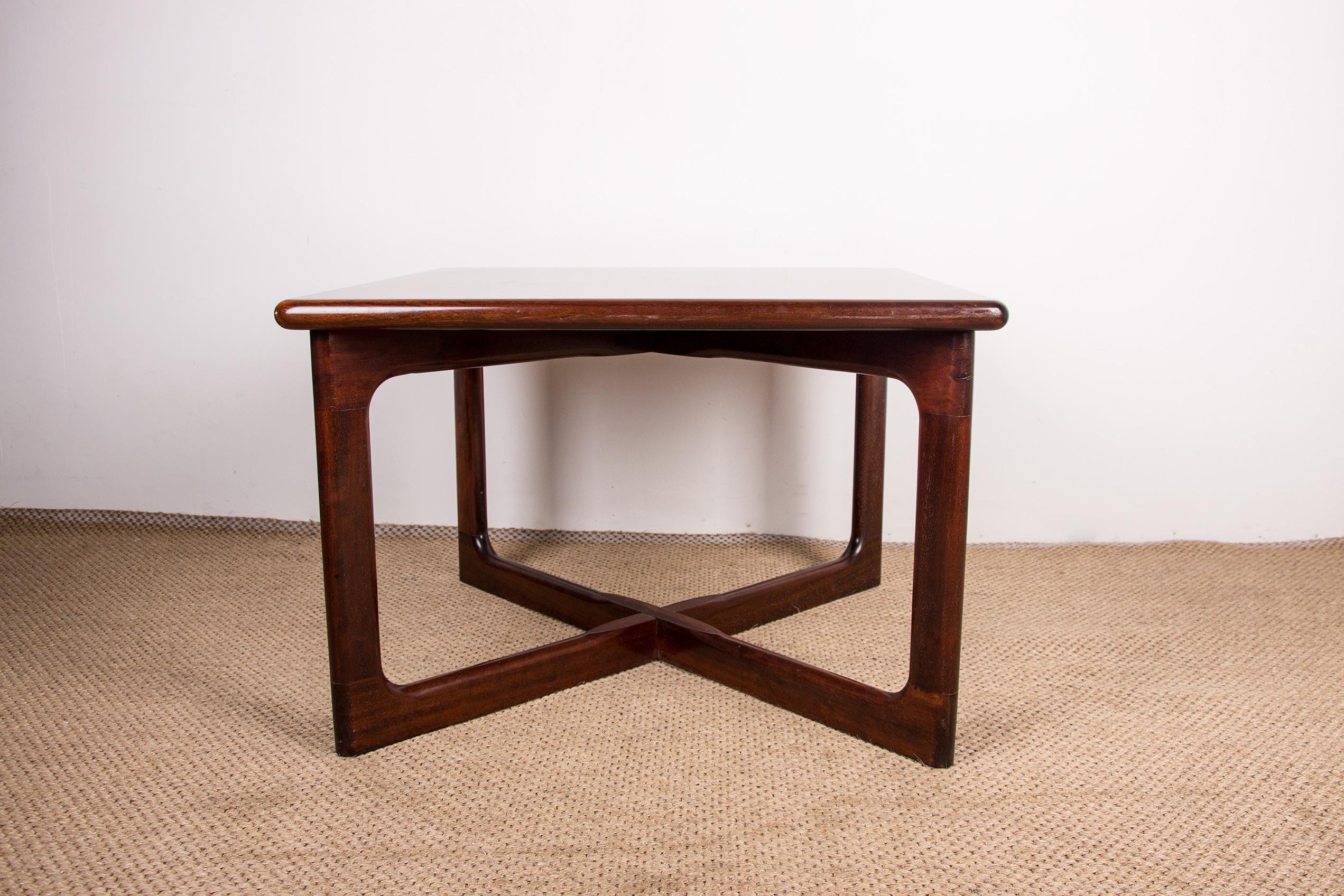 Scandinavian Modern Danish Rosewood Squared Coffee Table from Dyrlund, 1970