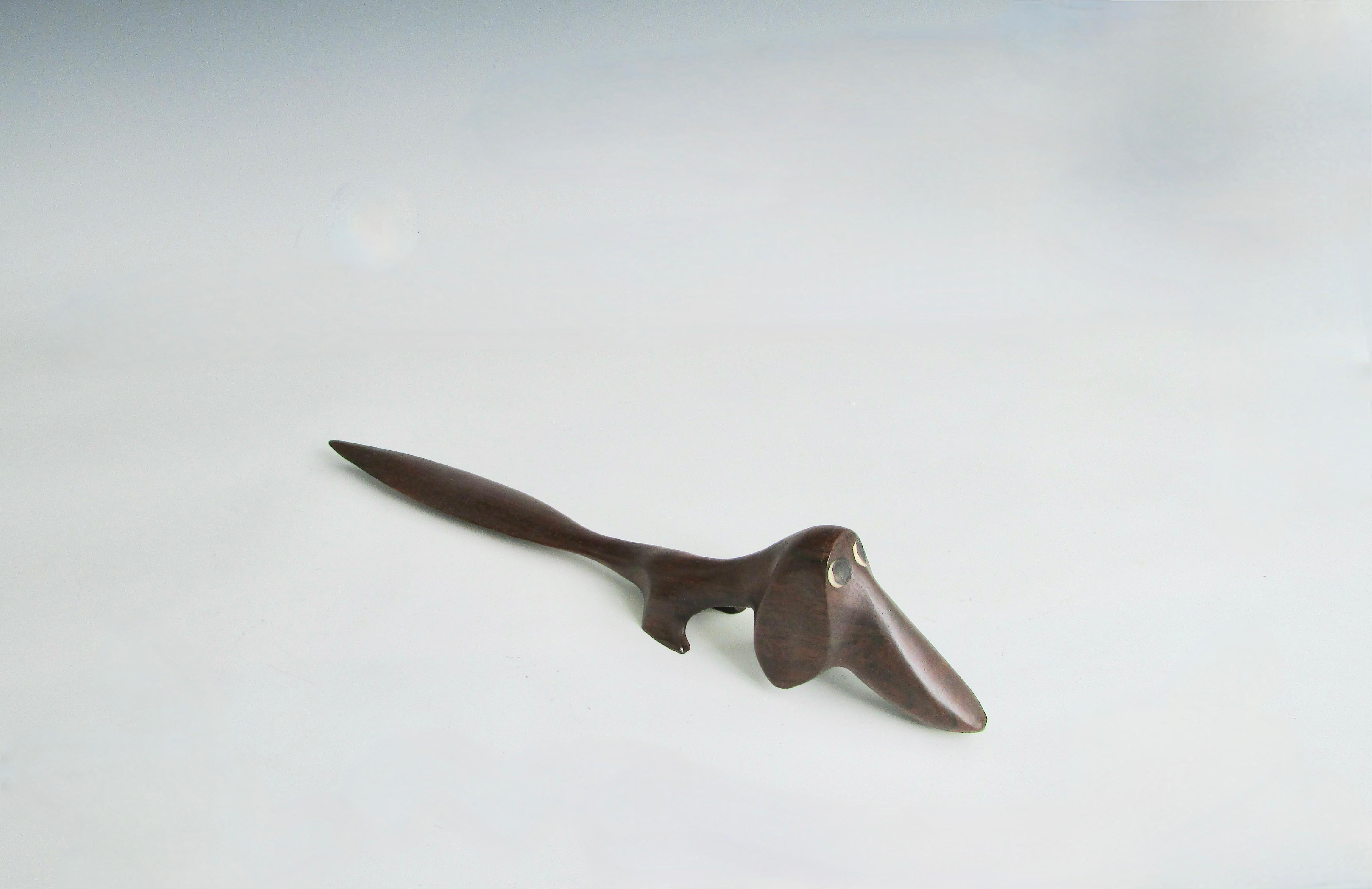 Danish Rosewood stylized Dachshund letter opener 1