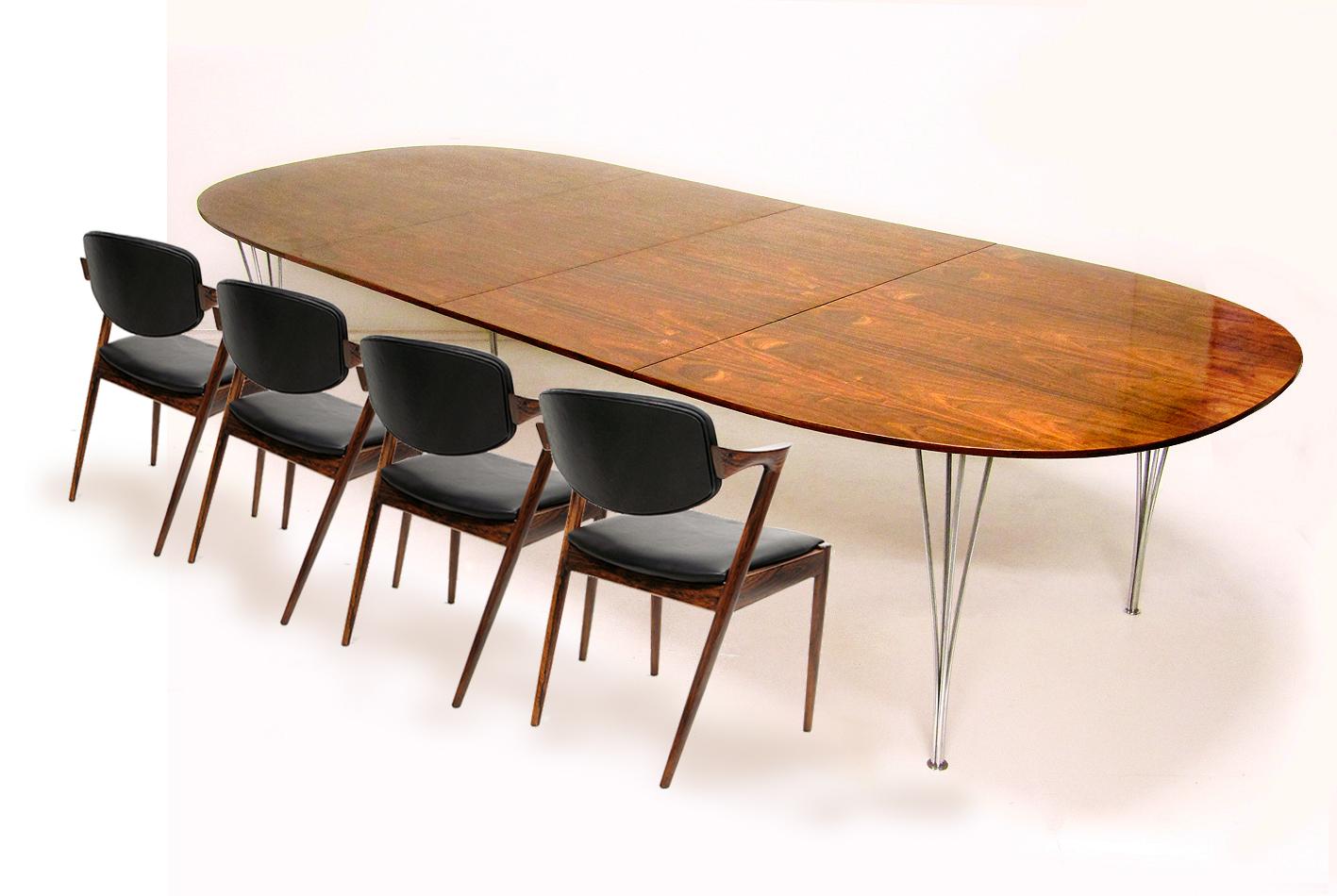 Mid-Century Modern Danish Rosewood Super Ellipse Table by Piet Hein for Fritz Hansen
