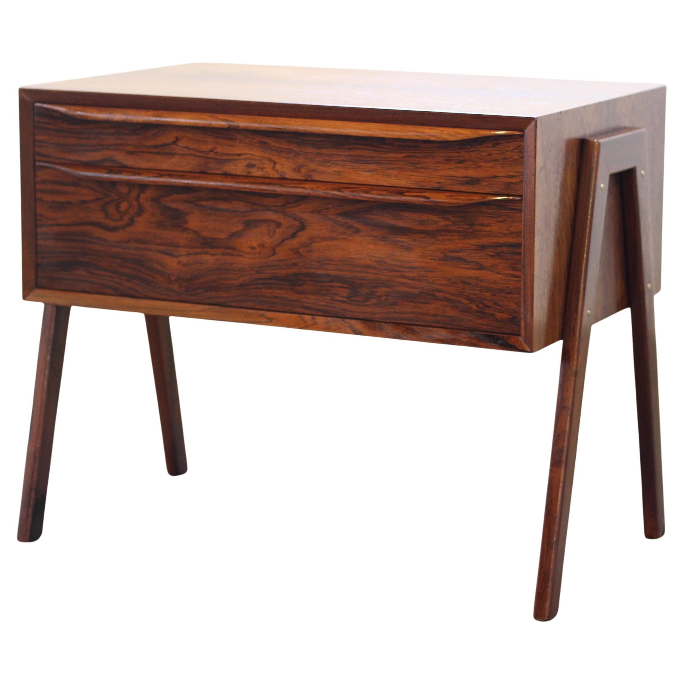 Danish Rosewood Table attributed to Erling Torvits, Sewing Nest, 1960s Denmark