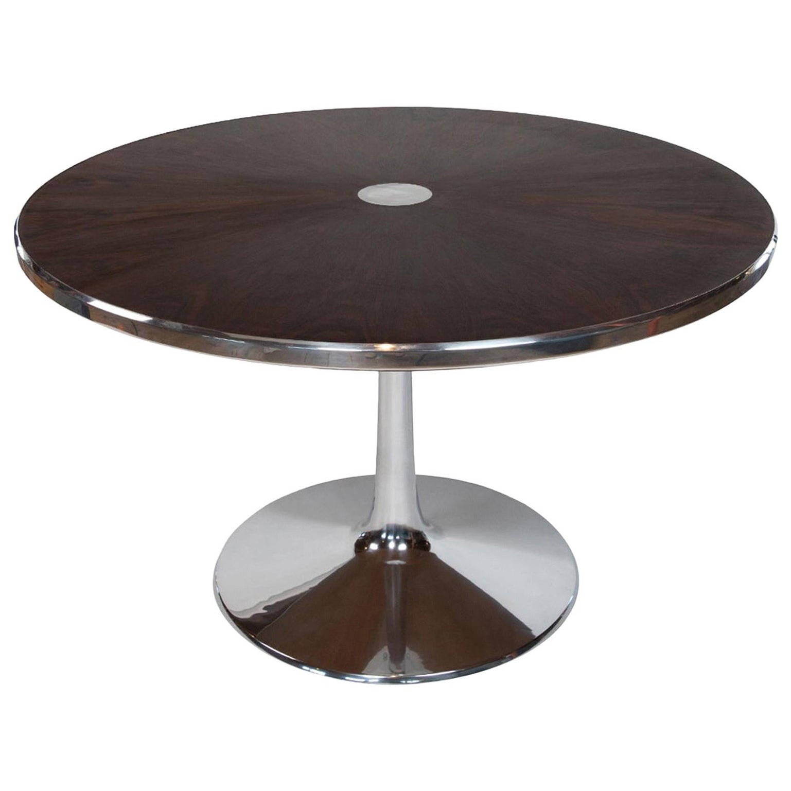 Dänischer Tisch aus Rosenholz von Cado Chrom mit Tulpenfuß