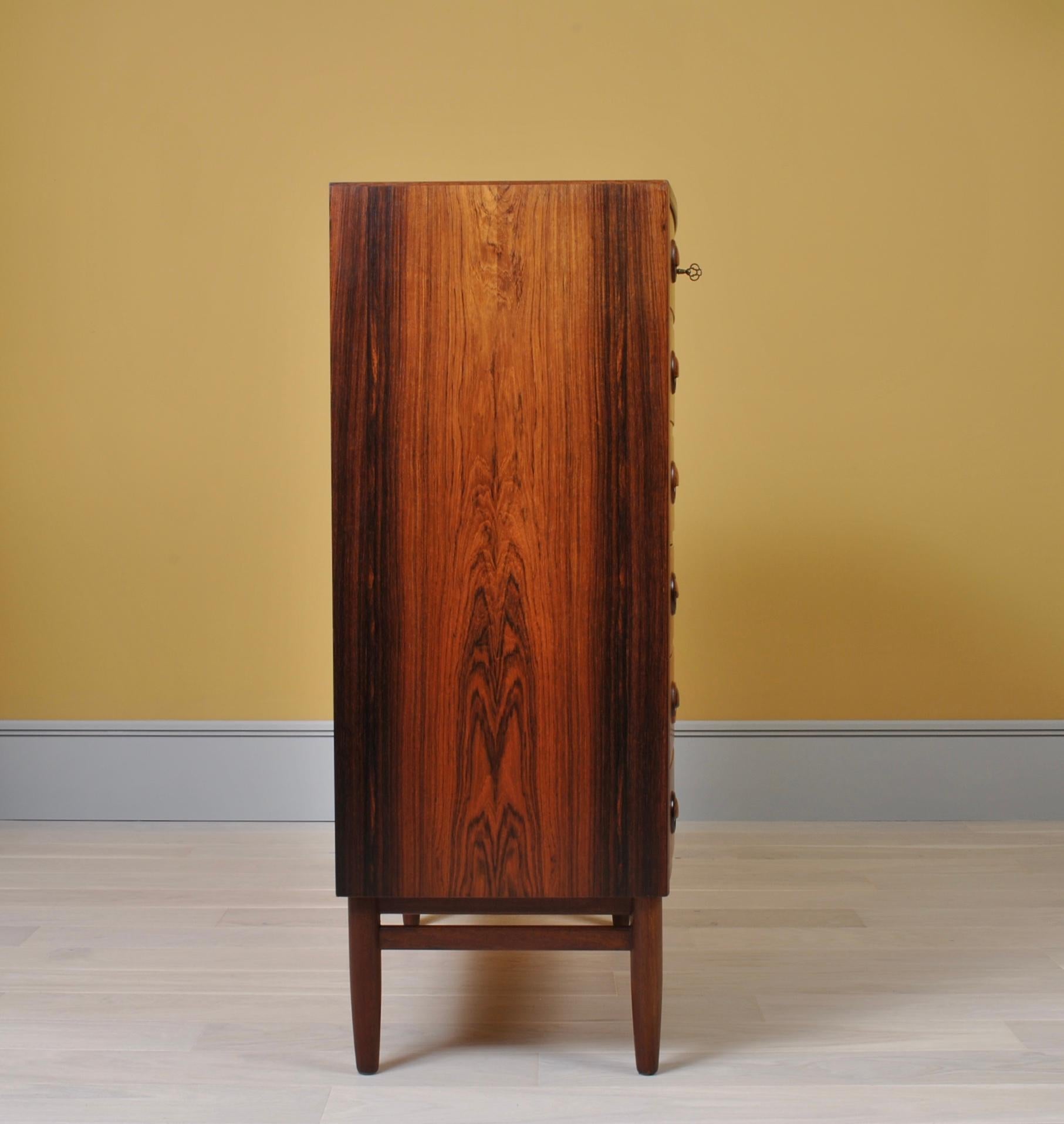 Danish Rosewood Tallboy by Kai Kristiansen, 1950s 5