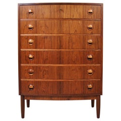 Danish Rosewood Tallboy by Kai Kristiansen, 1950s