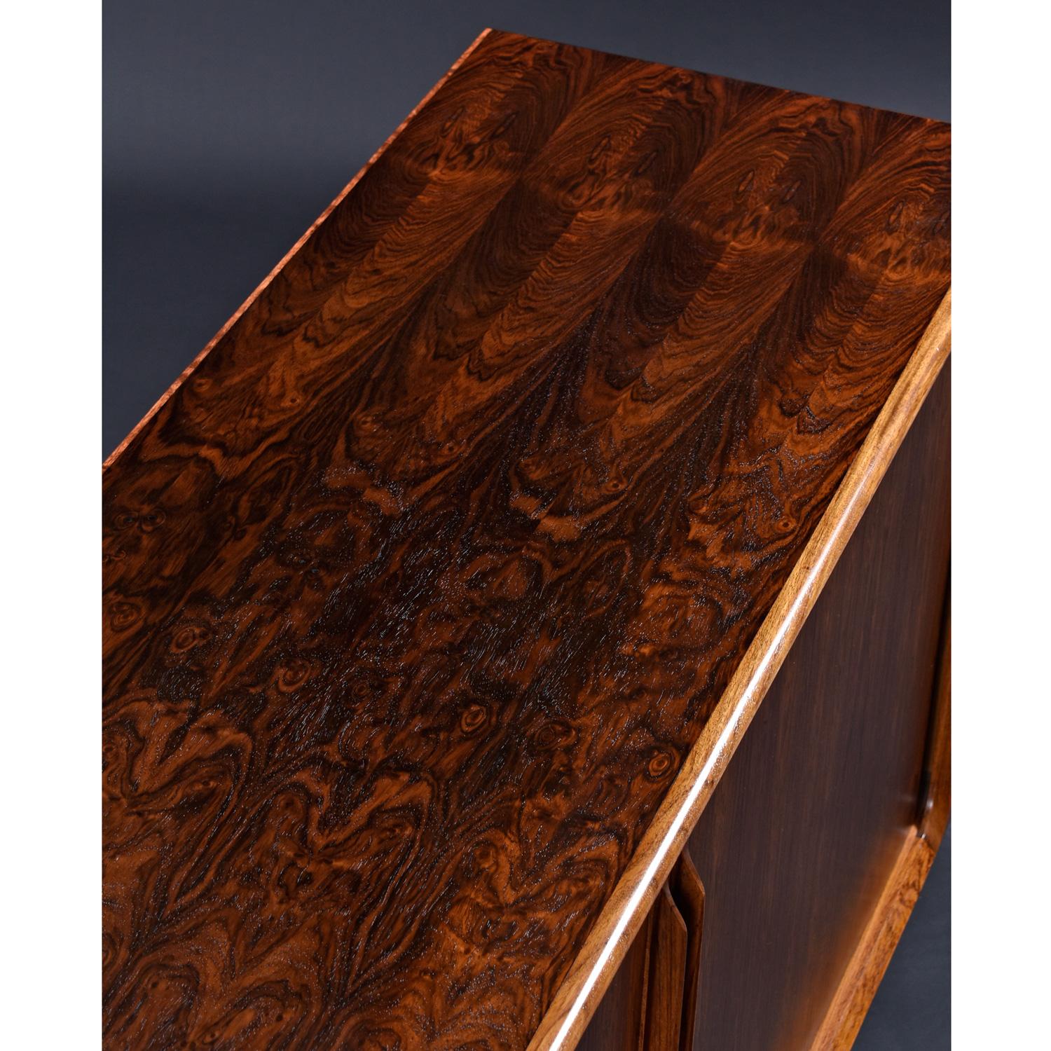 Danish Rosewood Tambour Credenza by Bernhard Pedersen & Son with Finished Back For Sale 5