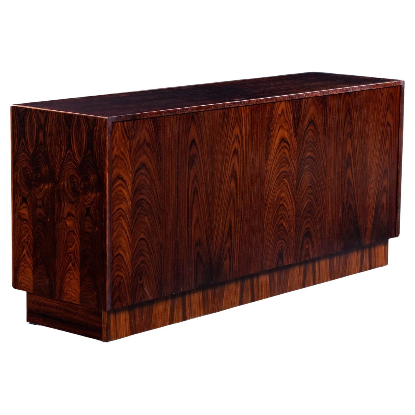 Danish Rosewood Tambour Credenza by Bernhard Pedersen & Son with Finished Back For Sale 1