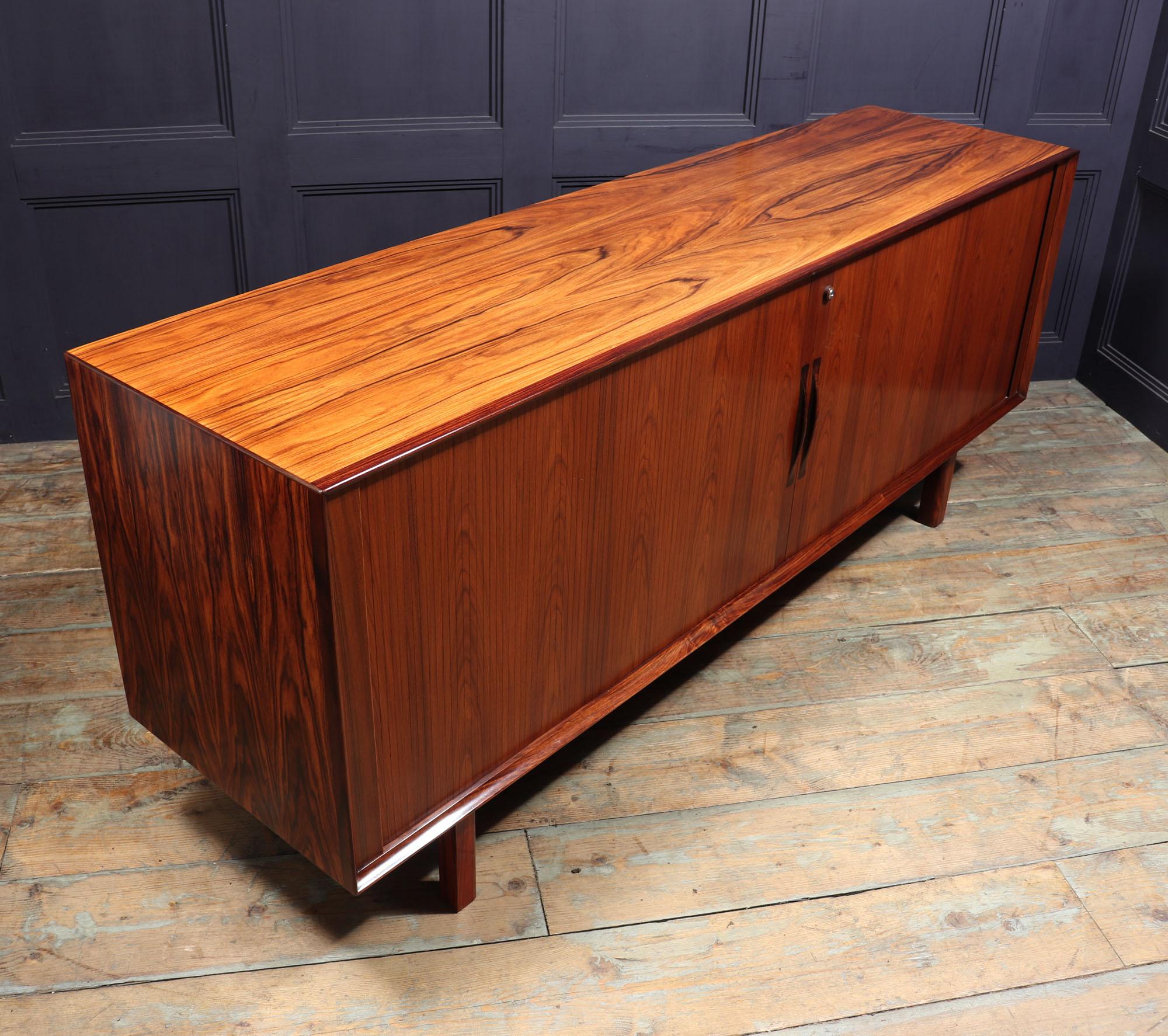 Danish Rosewood Tambour Door Sideboard by Arne Vodder For Sale 7