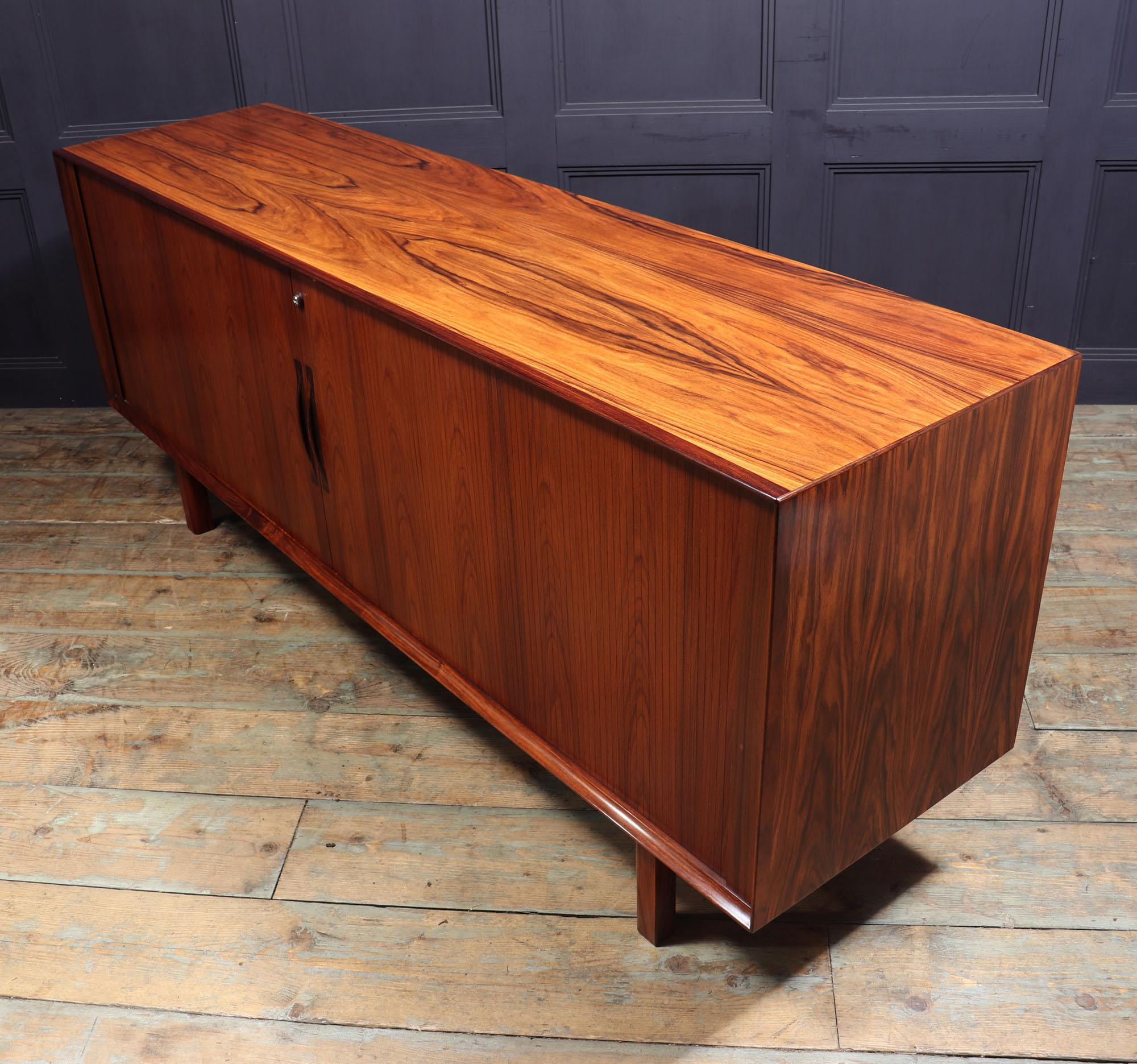 Danish Rosewood Tambour Door Sideboard by Arne Vodder For Sale 8