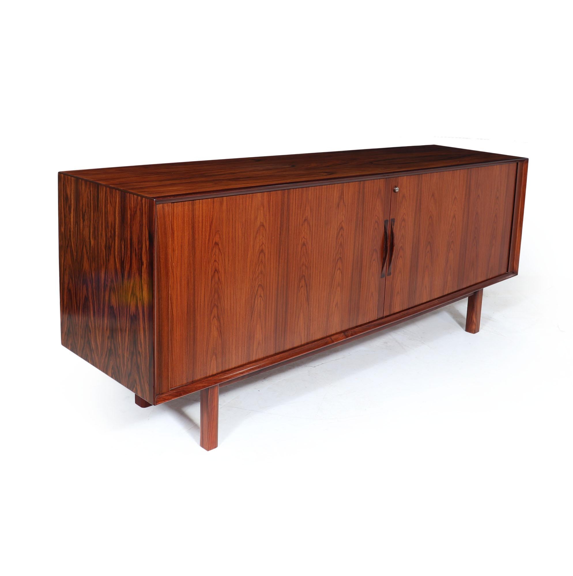 Late 20th Century Danish Rosewood Tambour Door Sideboard by Arne Vodder For Sale