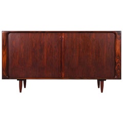 Danish Rosewood Tambour Doors Credenza by Bernhard Pedersen & Son