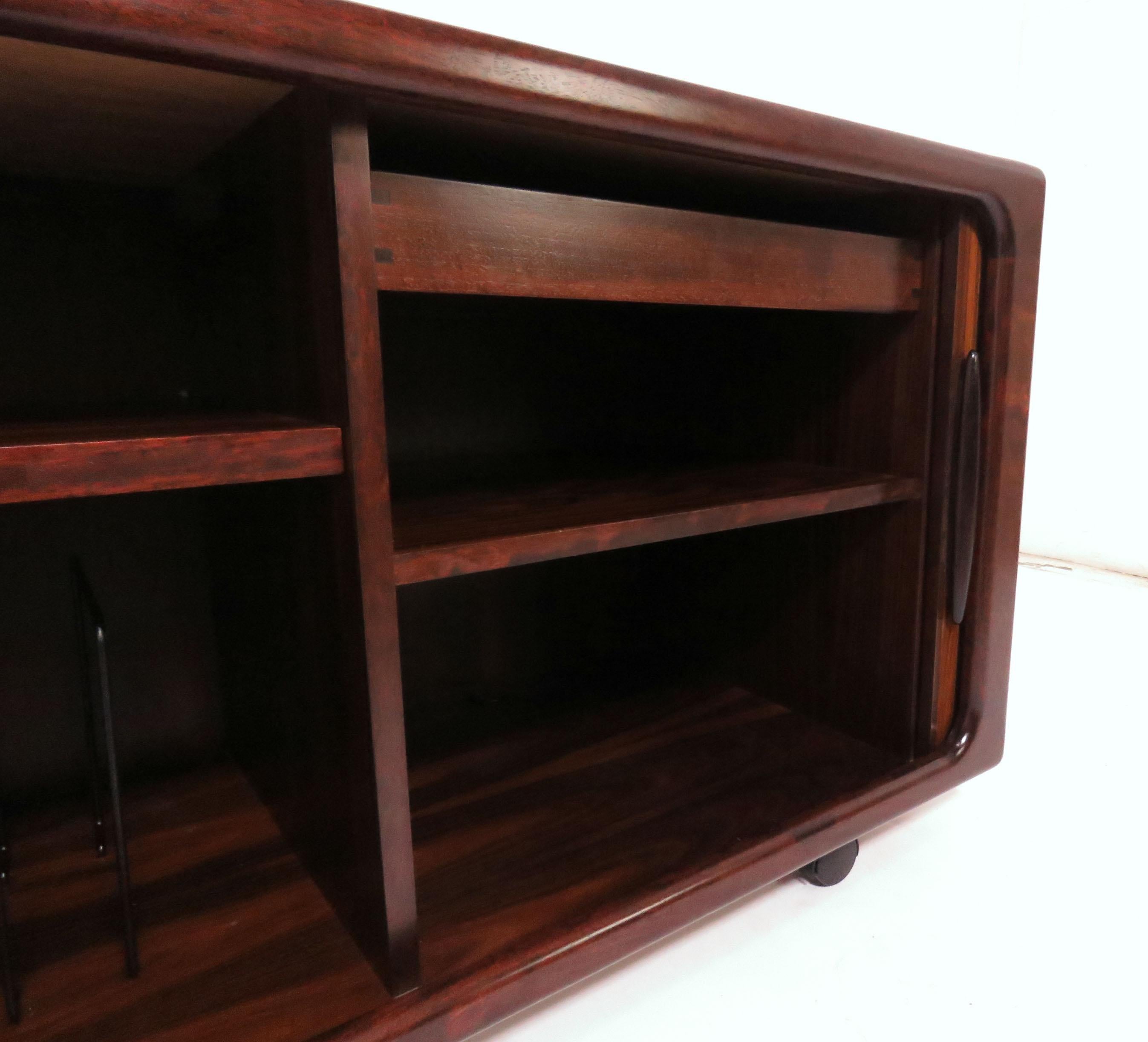 Danish Rosewood Tamboured Door Media Cabinet by Dyrlund 2