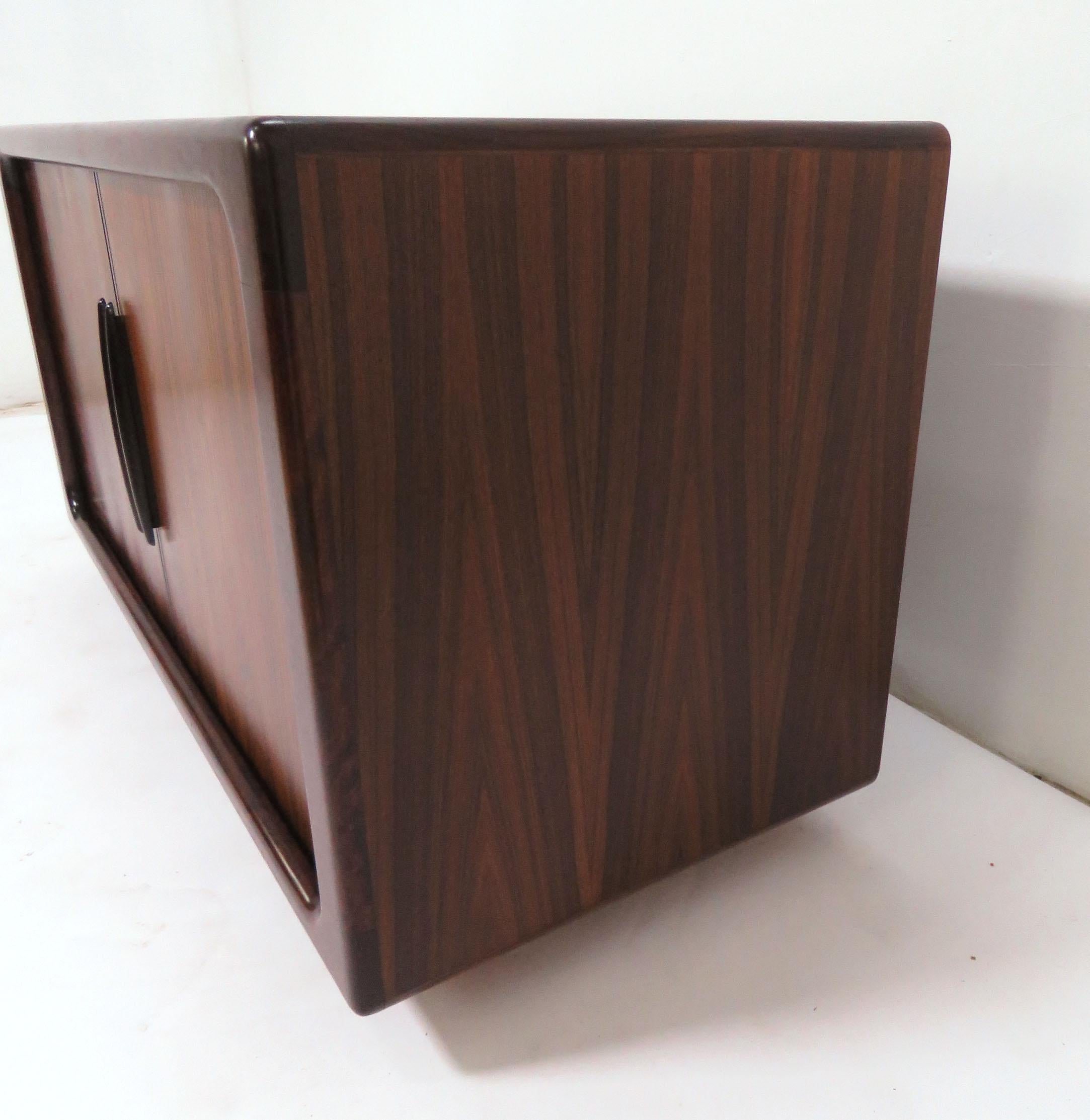 Danish Rosewood Tamboured Door Media Cabinet by Dyrlund 6