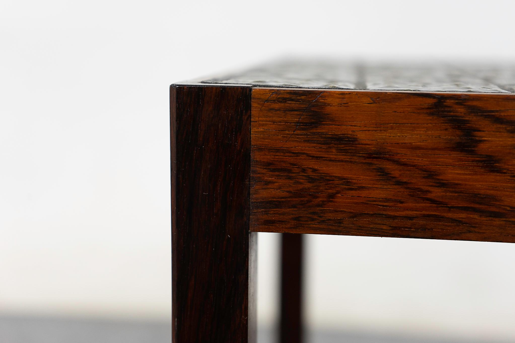 Mid-20th Century Danish Rosewood & Tile Side Table