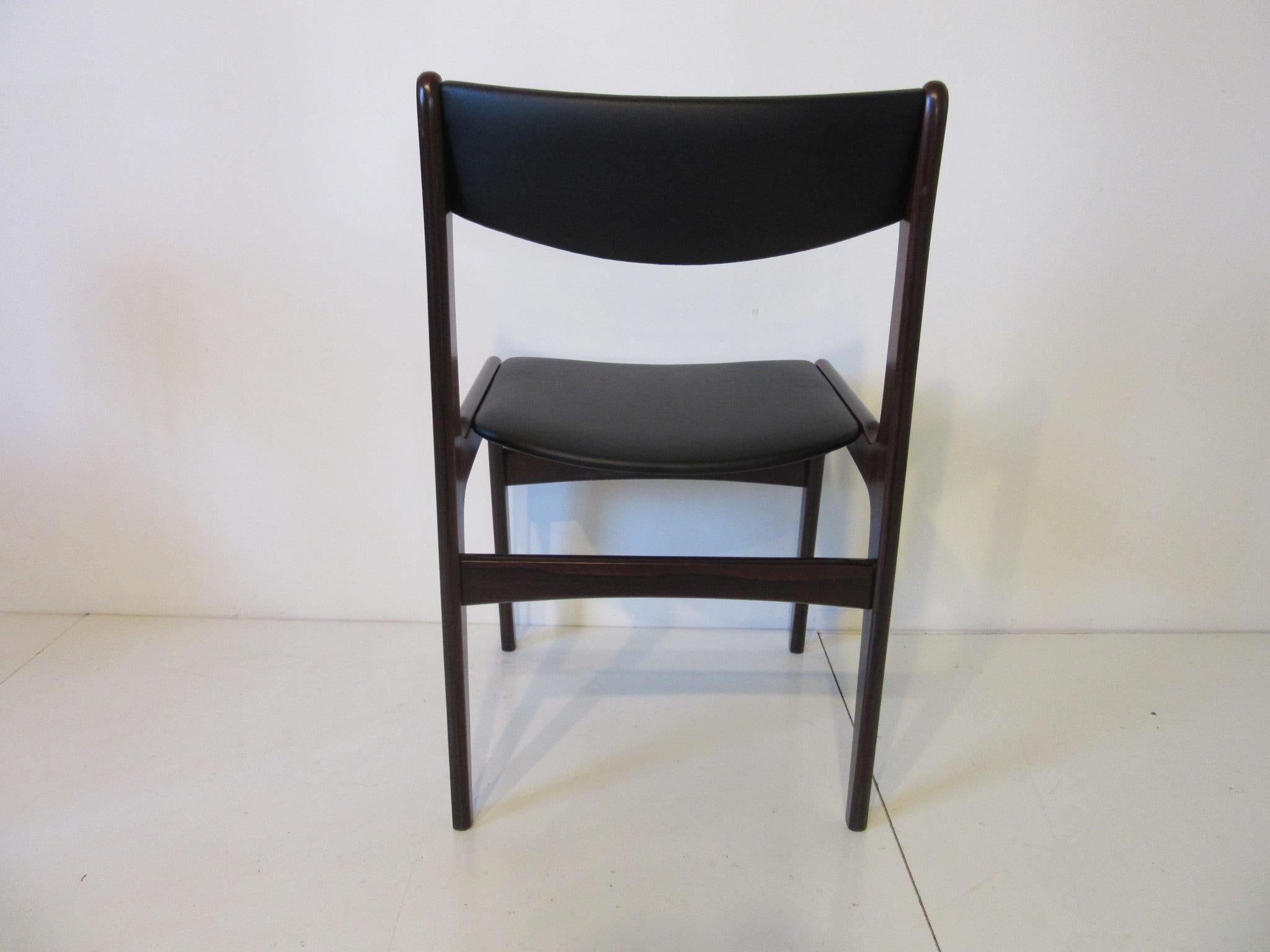 Danish Rosewood Upholstered Dining Chairs in the Style of Erik Buck In Good Condition In Cincinnati, OH