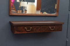 Danish Rosewood Wall Mirror and Matching Shelf