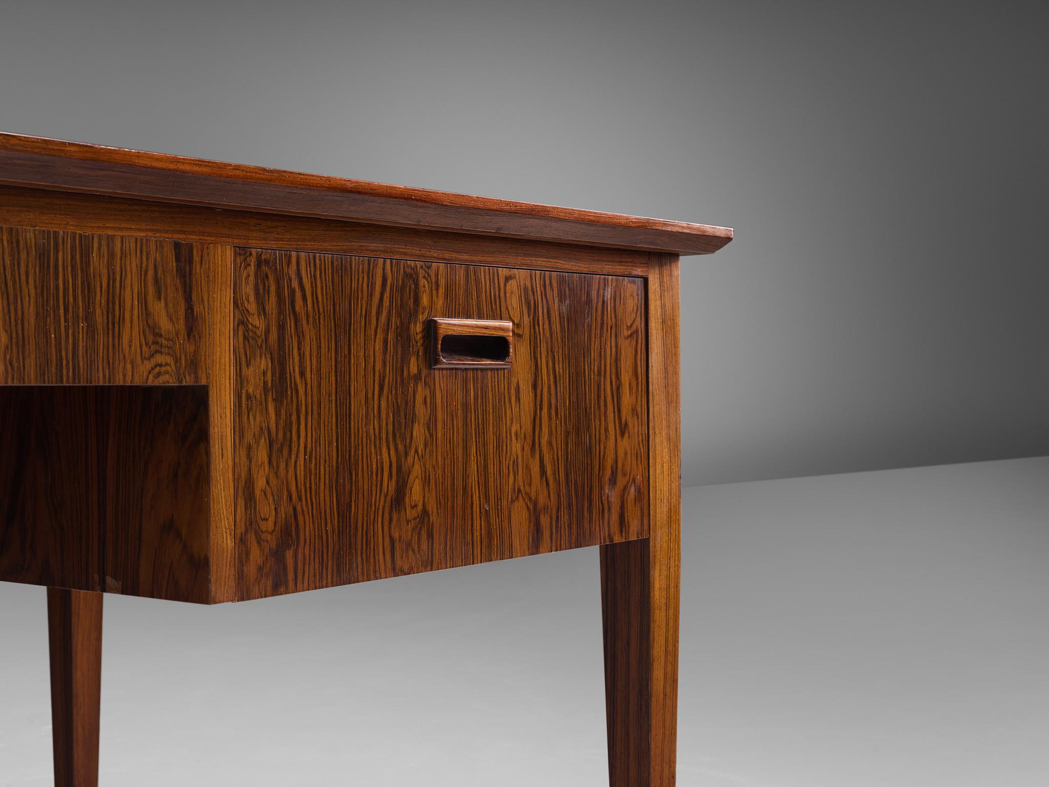 Danish Rosewood Writing Desk with Brass Details 2