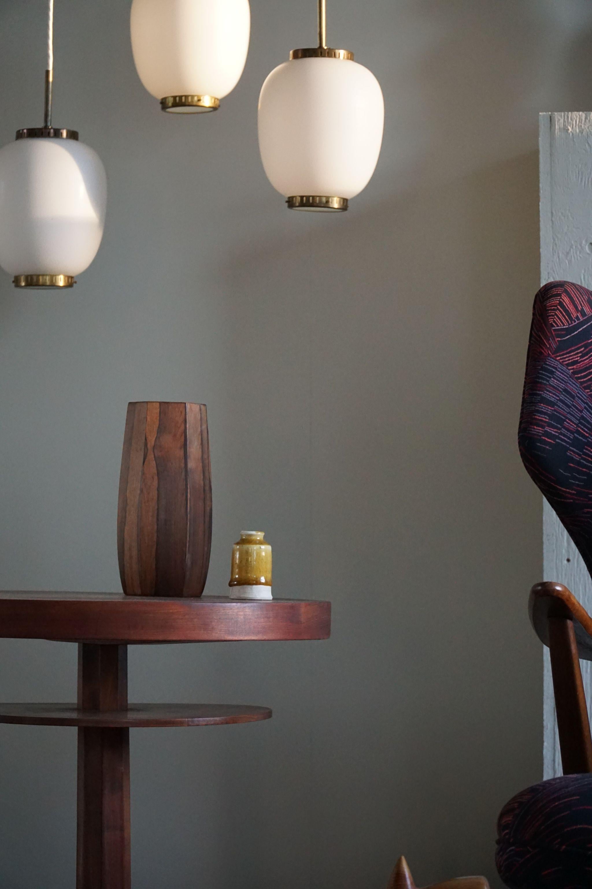 Danish Round Art Deco Side Table / Coffee Table in Teak, Made in 1940s 3