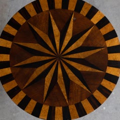Danish Round Art Deco Side Table / Coffee Table with Insteria, Made in 1930s