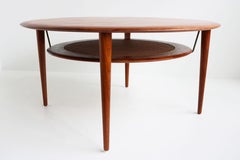 Danish Round Coffee Table Model 515 by Peter Hvidt & Orla Molgaard Nielsen Teak