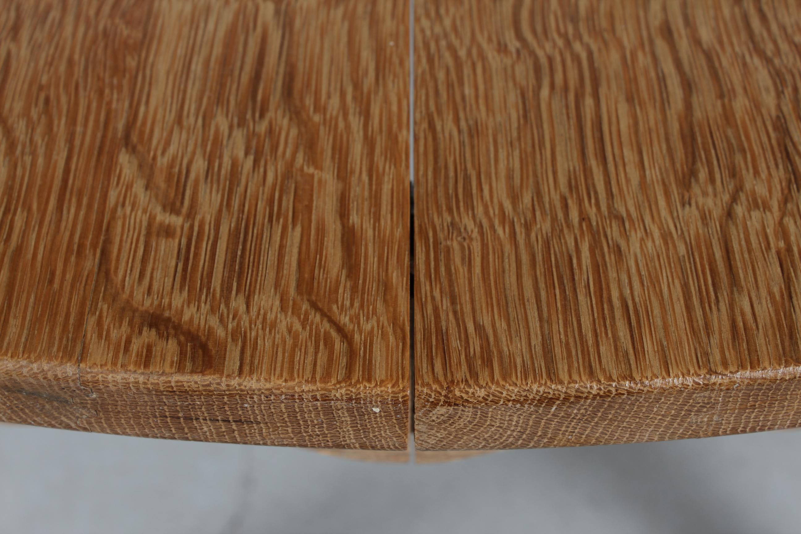 Danish Round Extendable Dining Table of Oak in Henning  Kjærnulf Style Ø 120 cm  4