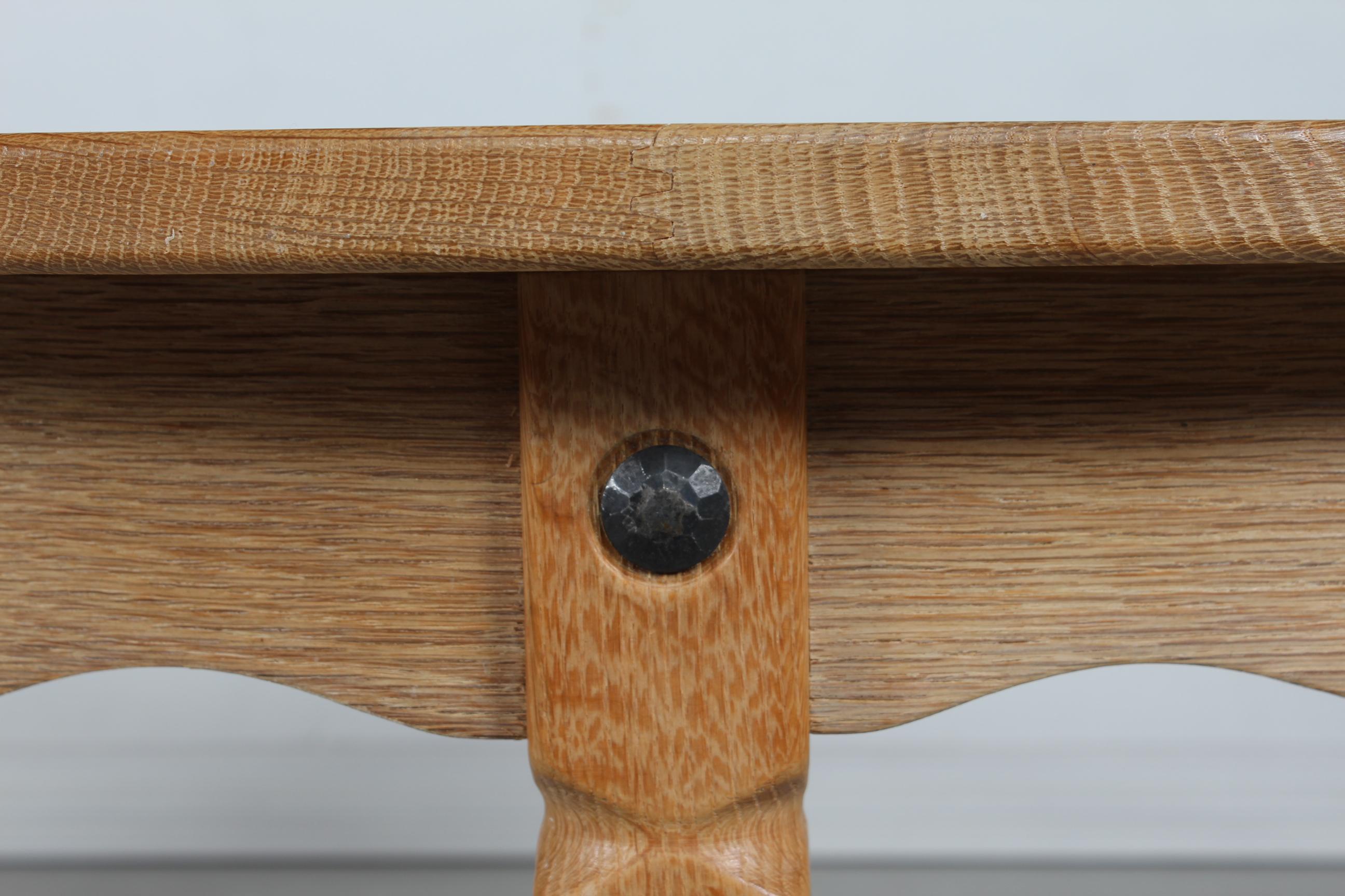 Danish Round Extendable Dining Table of Oak in Henning  Kjærnulf Style Ø 120 cm  5