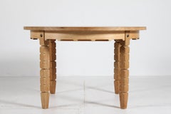Danish Round Extendable Dining Table of Oak in Henning  Kjærnulf Style Ø 120 cm