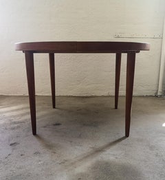 Danish Round Extension Dining Table, Kai Kristiansen Midcentury Teak