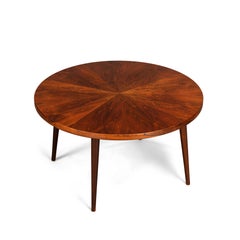 Danish Round Midcentury Coffee Table in Brazilian Rosewood, 1960s