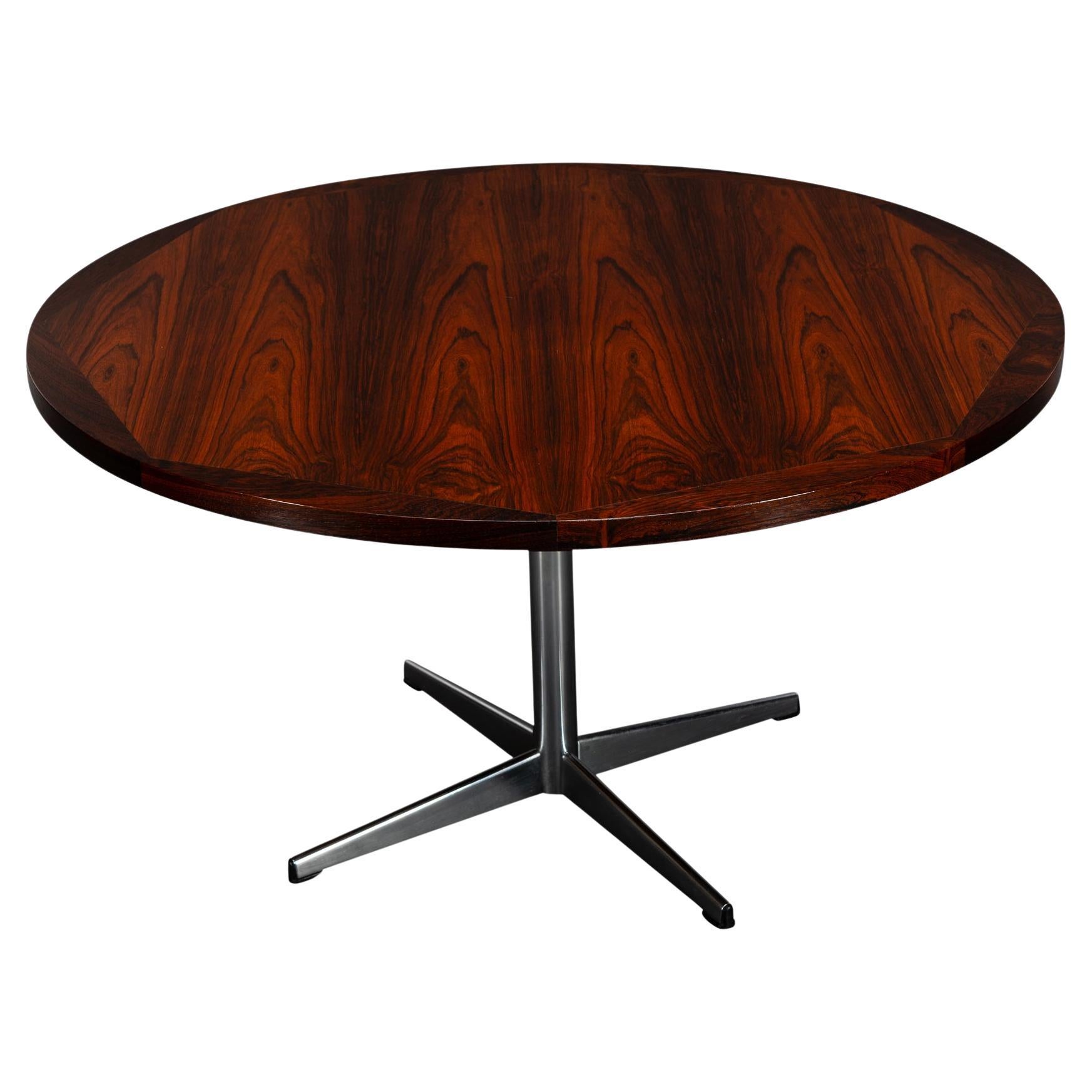Danish Round Midcentury Coffee Table in Rosewood, 1960s