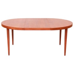 Danish Round / Oval Extendable Dining Room Table by Kai Kristiansen in Teak
