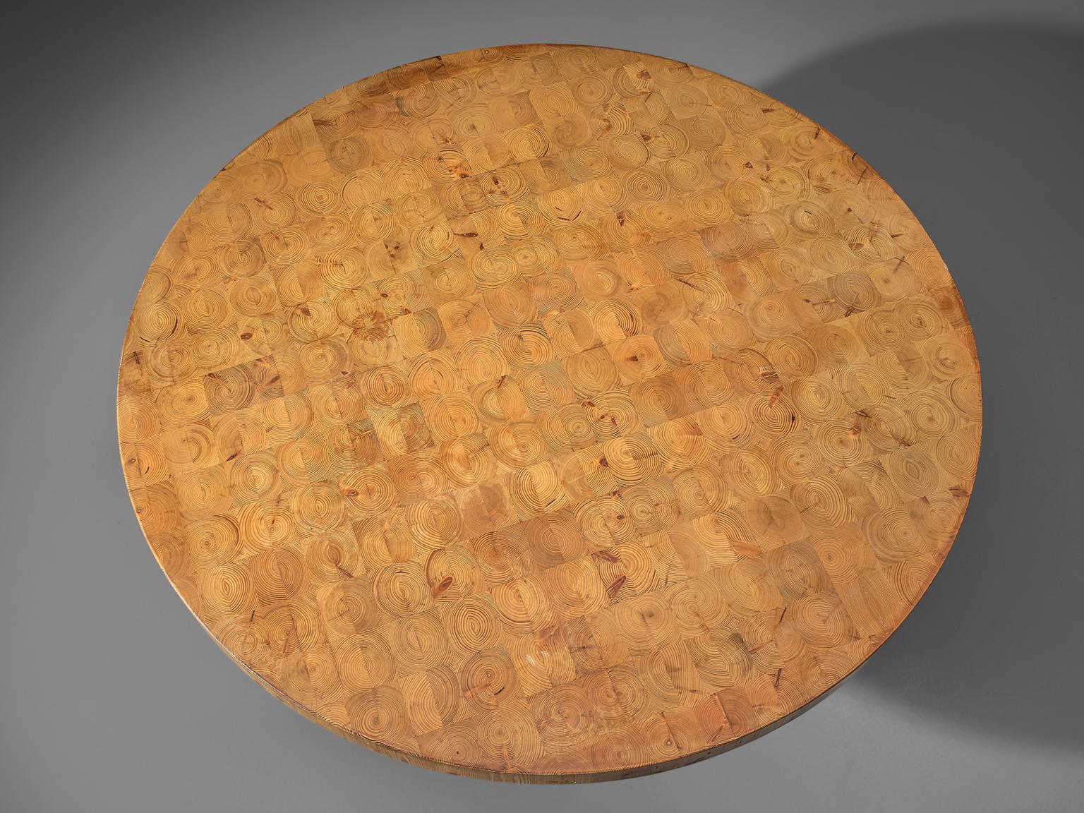 Dänischer runder Kieferntisch (Kiefernholz)