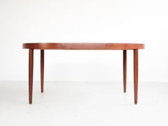 Danish Round Table in Teak with 2 Extensions by Kai Kristiansen, 1960s