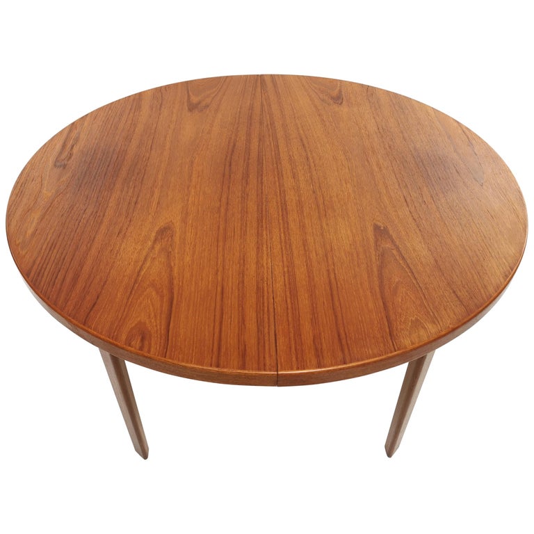 Danish Round Teak Dining Table 1960s Midcentury Vintage For Danish Round Teak Dining Table 1960s