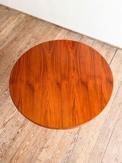 Danish Round Teak Dining Table with Sculptural Pedestal Base, 1960s