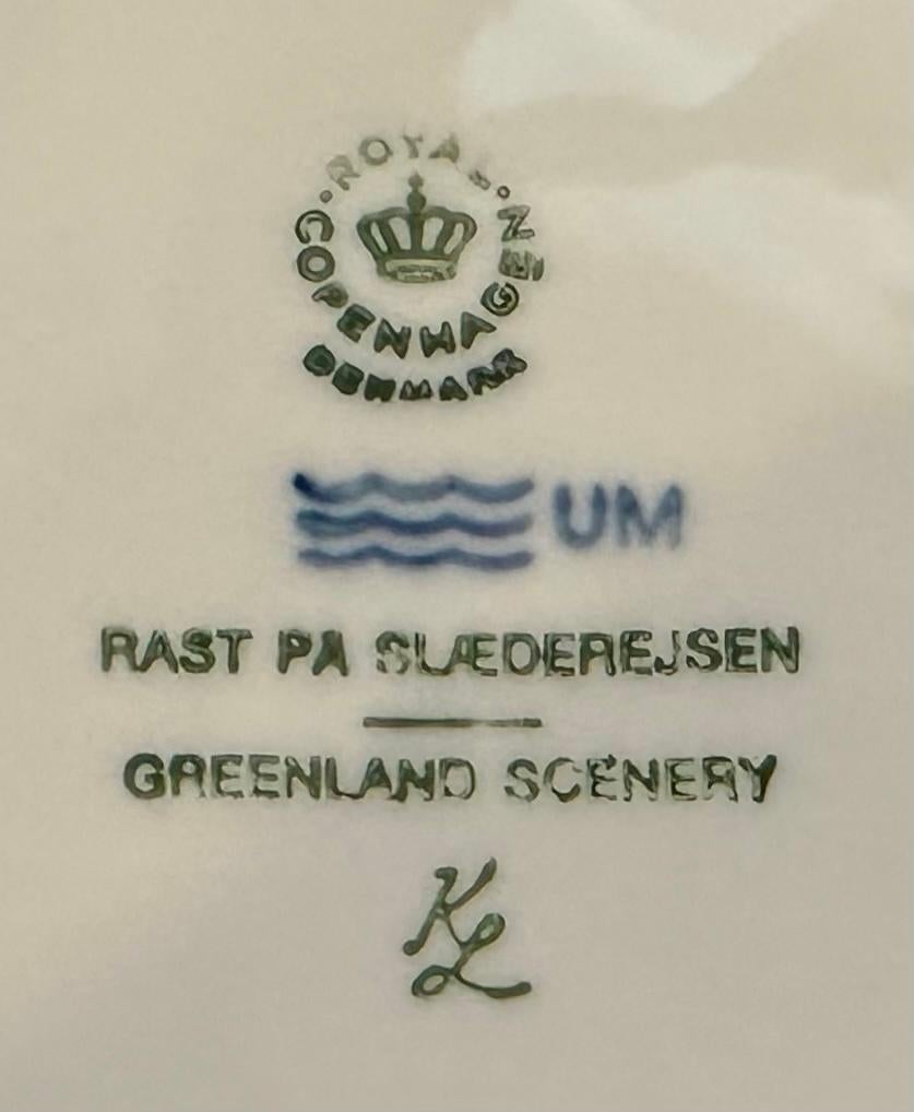 Assiette en porcelaine émaillée de Noël 1978 de Royal Copenhagen Paysage du Groenland en vente 4