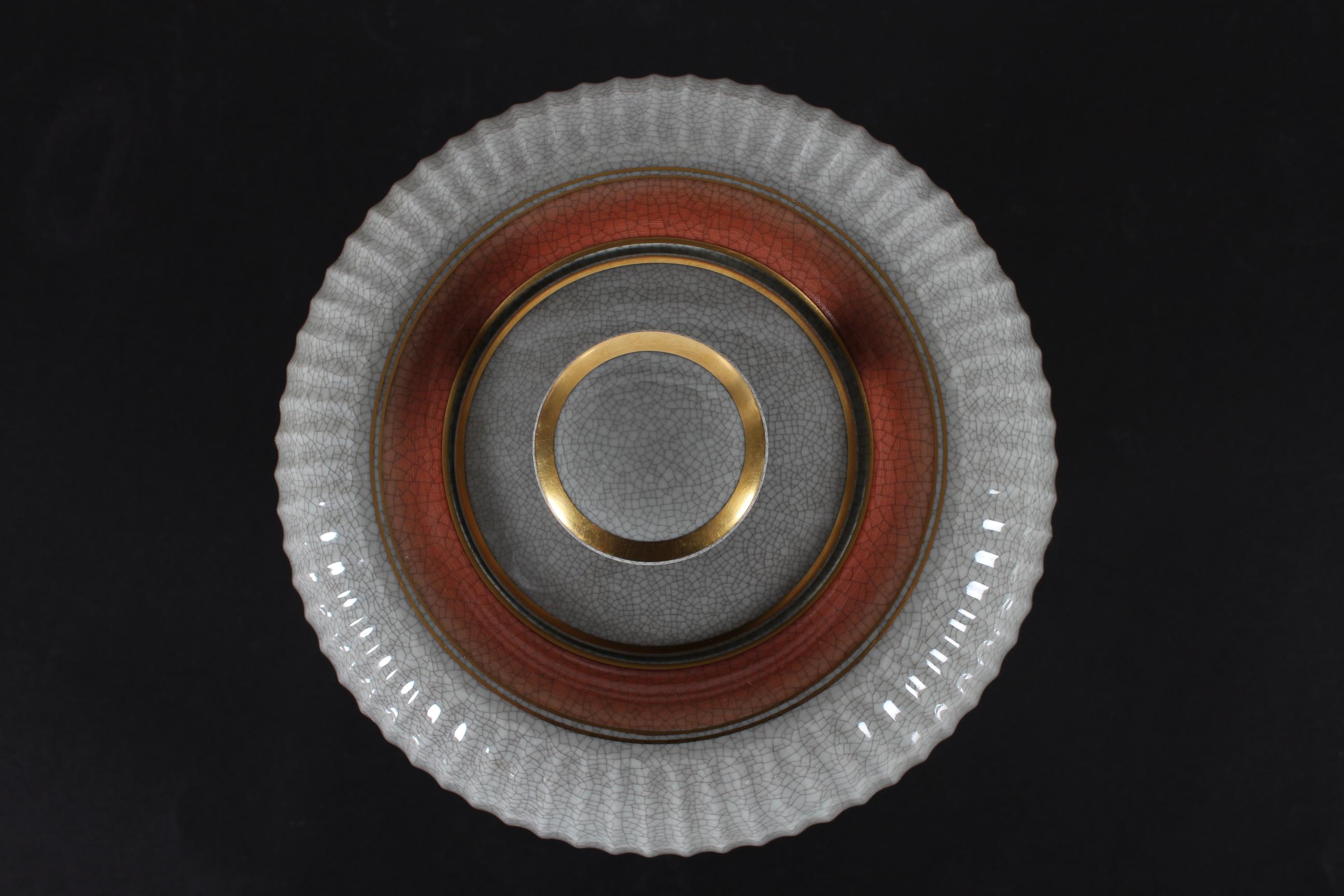 Grande vaso con coperchio in porcellana danese Royal Copenhagen con smalto craclè 1950 In condizioni buone in vendita a Silkeborg, Silkeborg