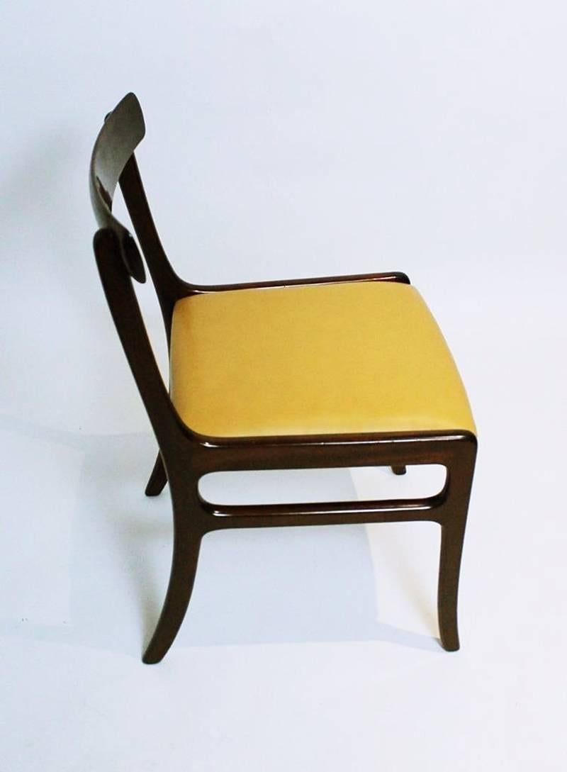 Danish Rungstedlund Chairs in Mahogany and Leather by Ole Wanscher 4