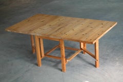 Danish Rustic Extension Dining Table Made From Solid Knotty Pine Planks