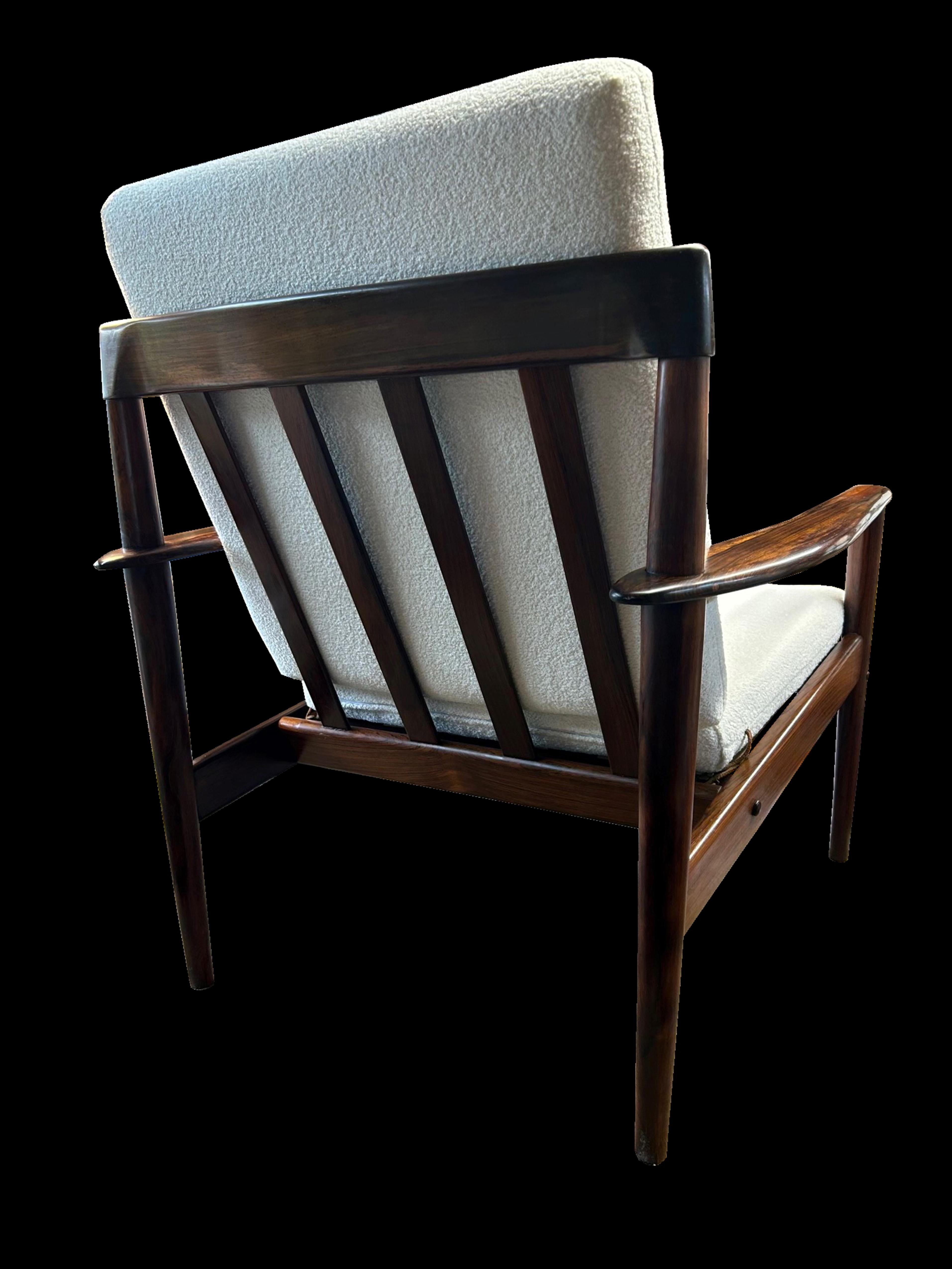 20th Century Danish Santos Rosewood Model 56 Armchair by Grete Jalk for Poul Jeppesen For Sale