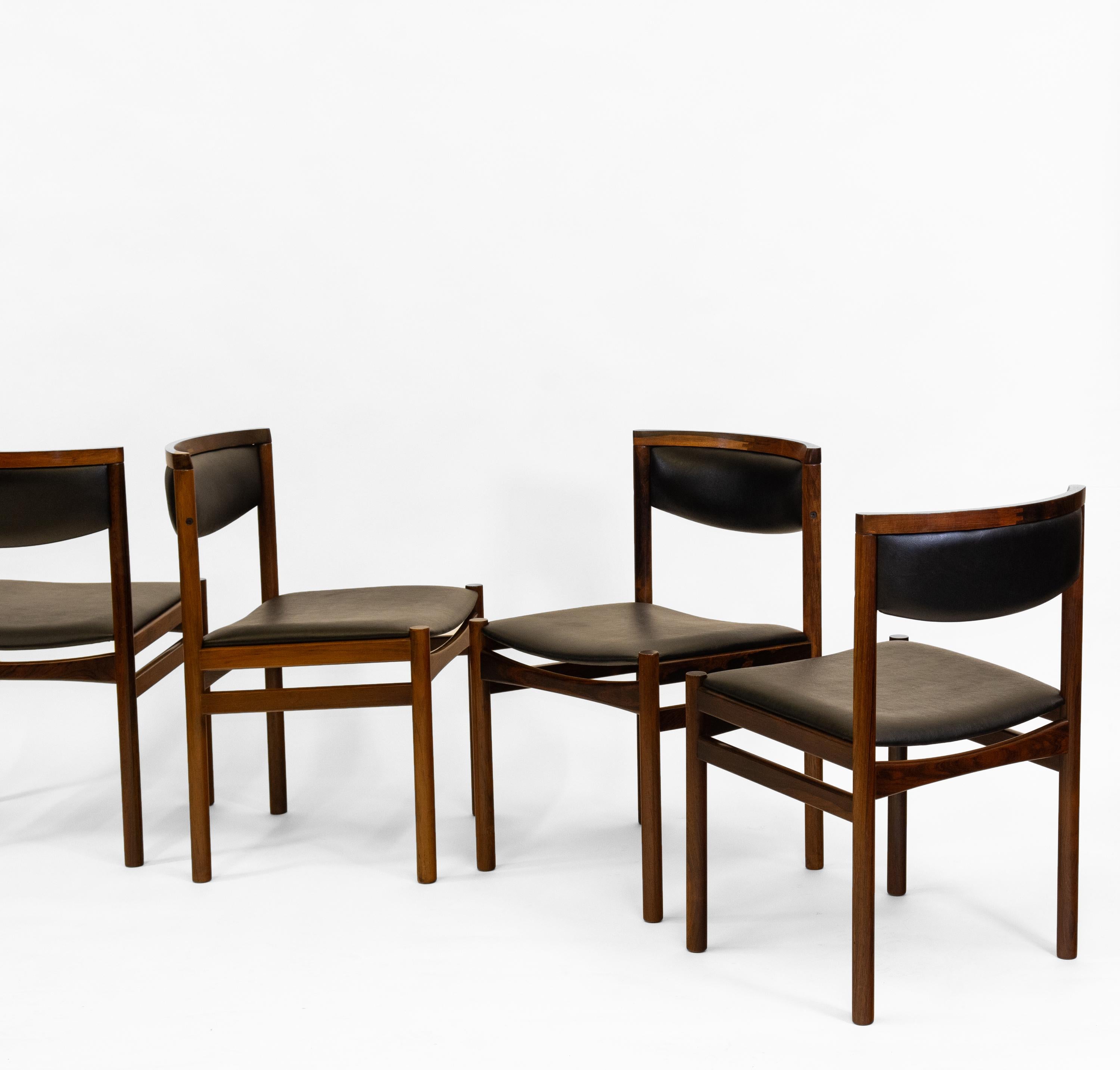 Danish SAX Mid Century Rosewood Set Of Four Dining Chairs For Sale 8