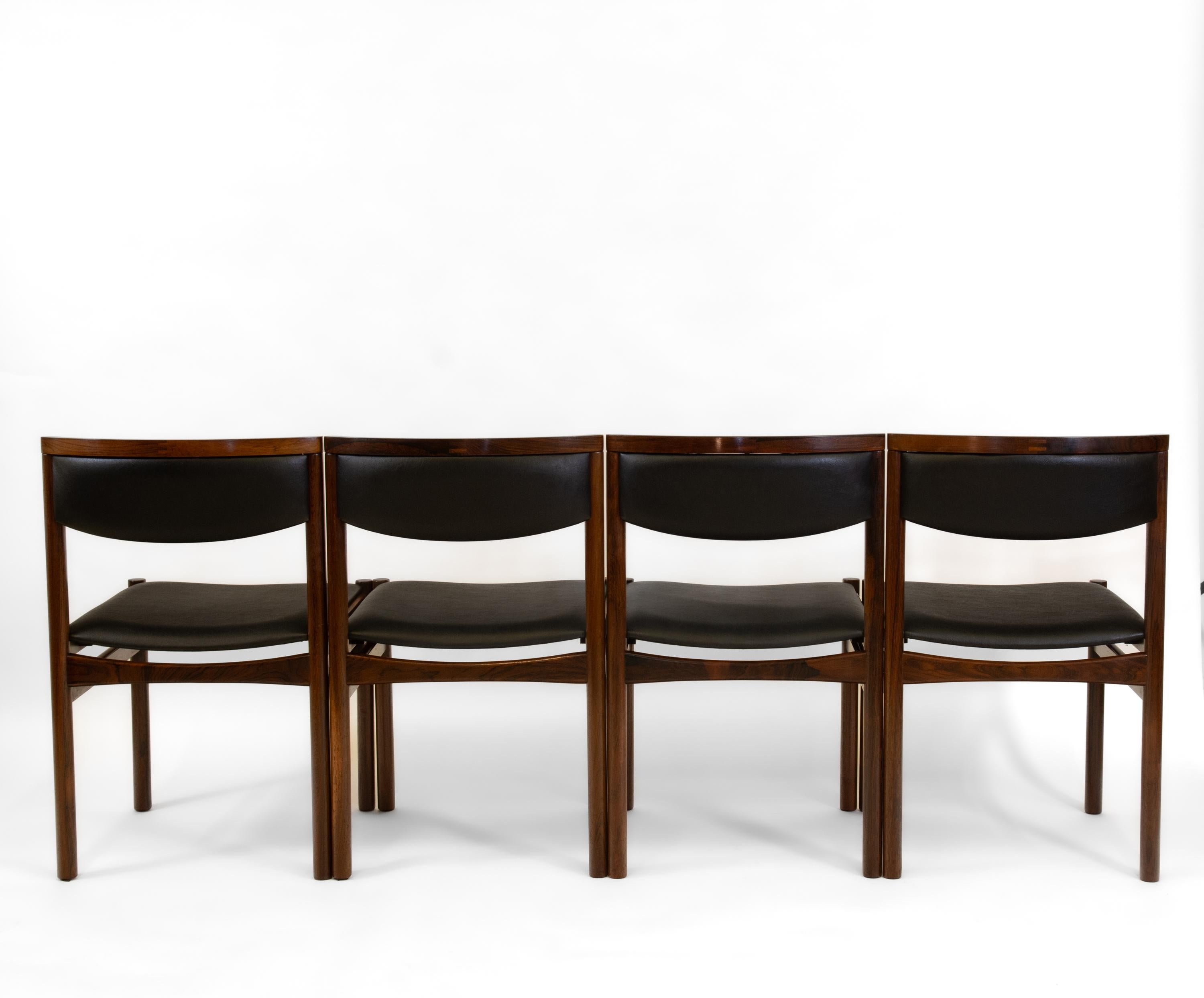 Danish SAX Mid Century Rosewood Set Of Four Dining Chairs For Sale 10