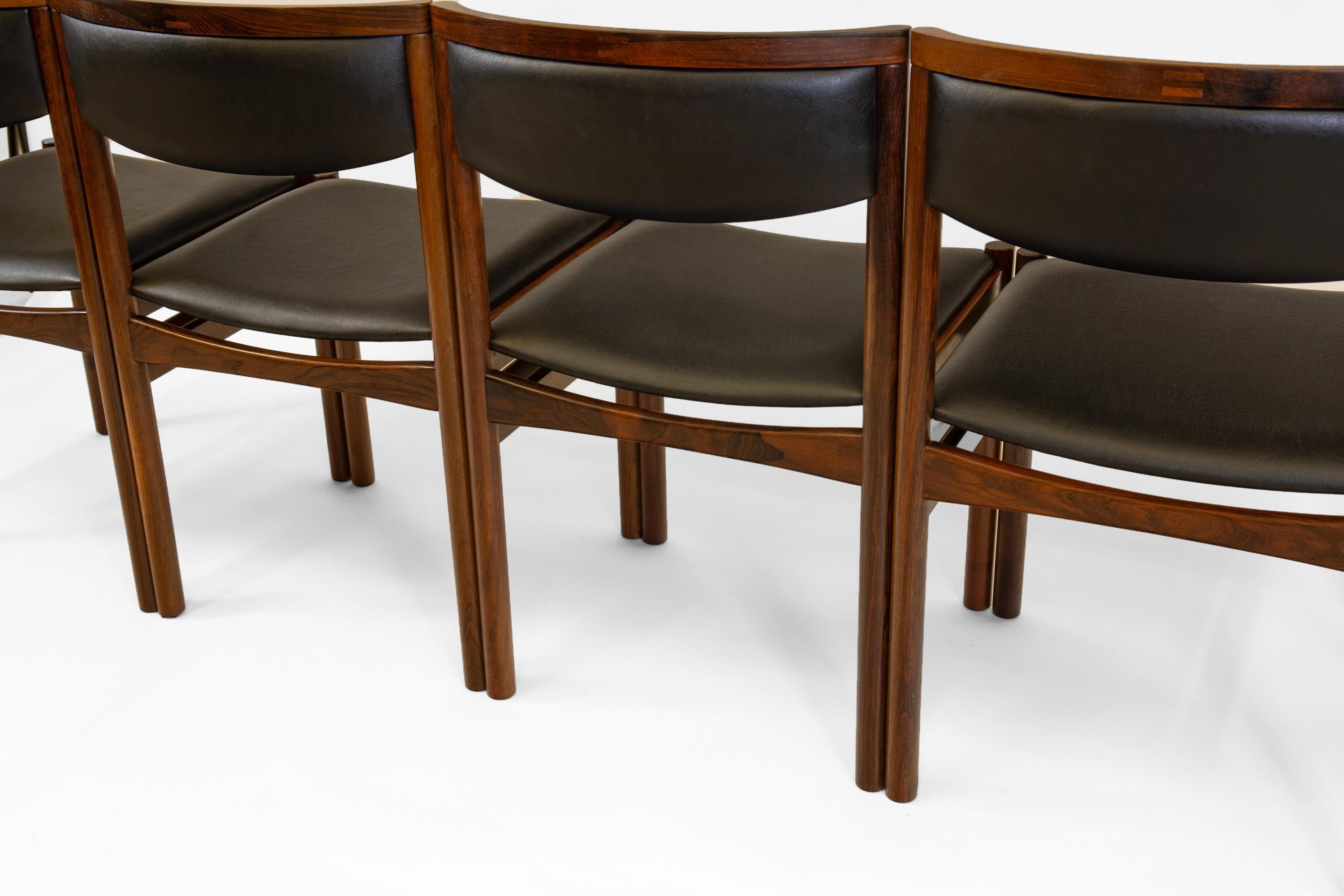 Danish SAX Mid Century Rosewood Set Of Four Dining Chairs For Sale 11