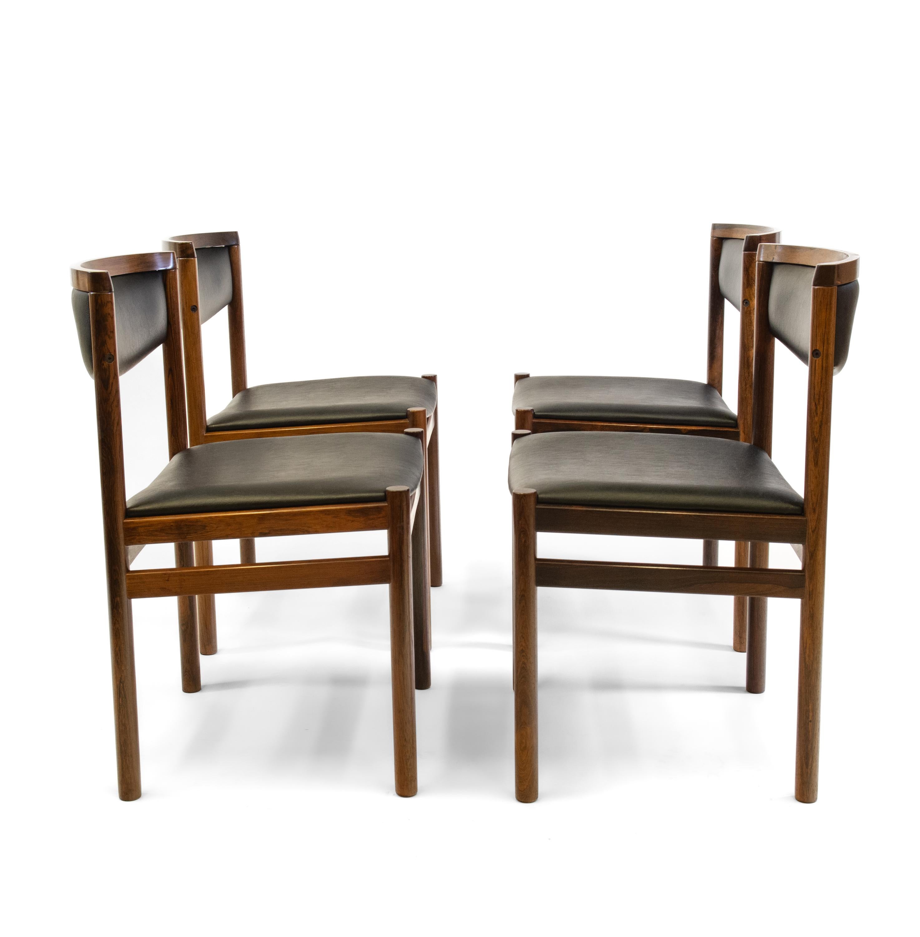Danish SAX Mid Century Rosewood Set Of Four Dining Chairs For Sale 2