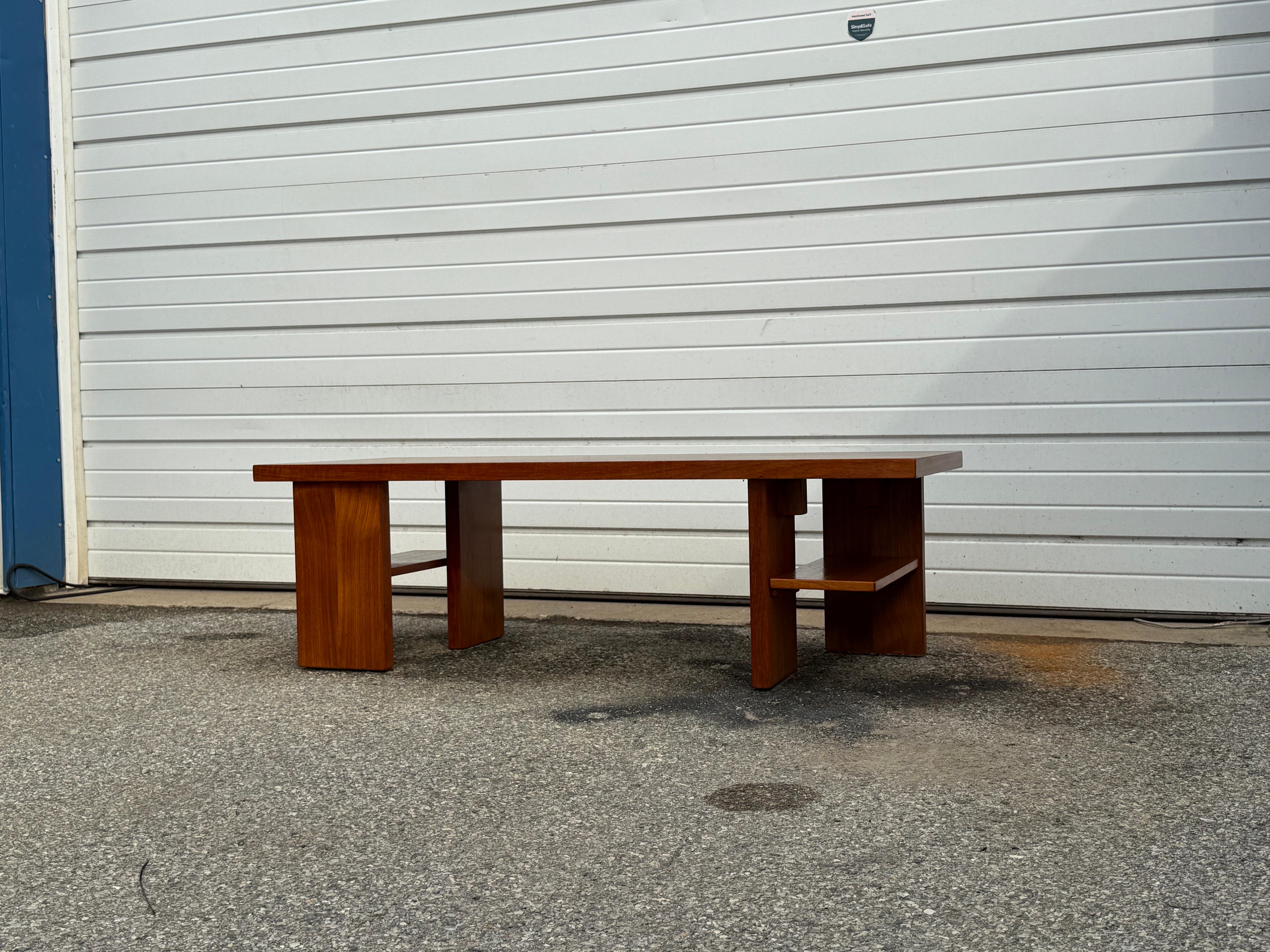 Danish/Scandanavian Modern Teak Multi Level Coffee Table in vendita 7