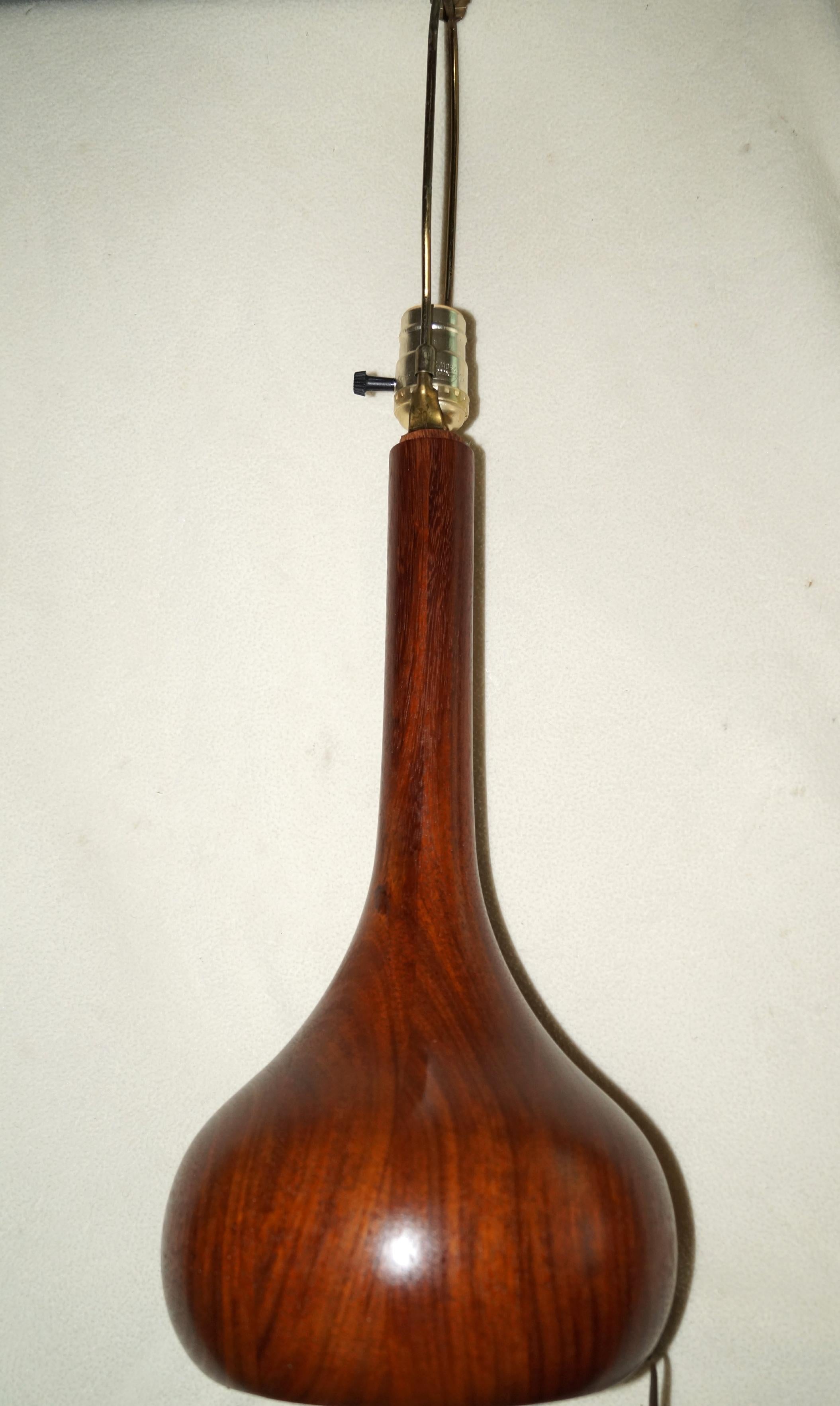 Unknown Danish Scandinavian Mid-Century Modern Teak Table Lamp ESA Style For Sale