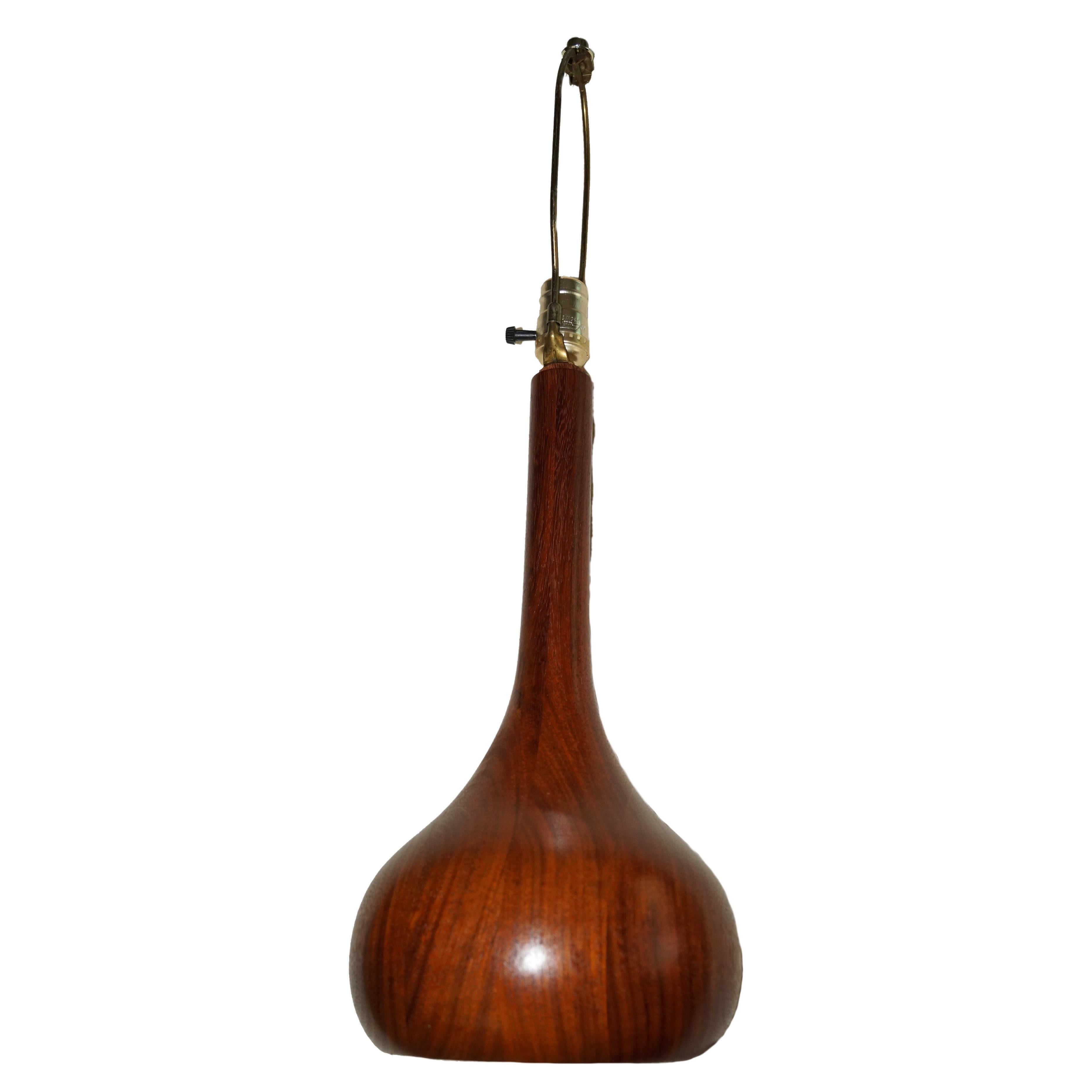 Danish Scandinavian Mid-Century Modern Teak Table Lamp ESA Style For Sale