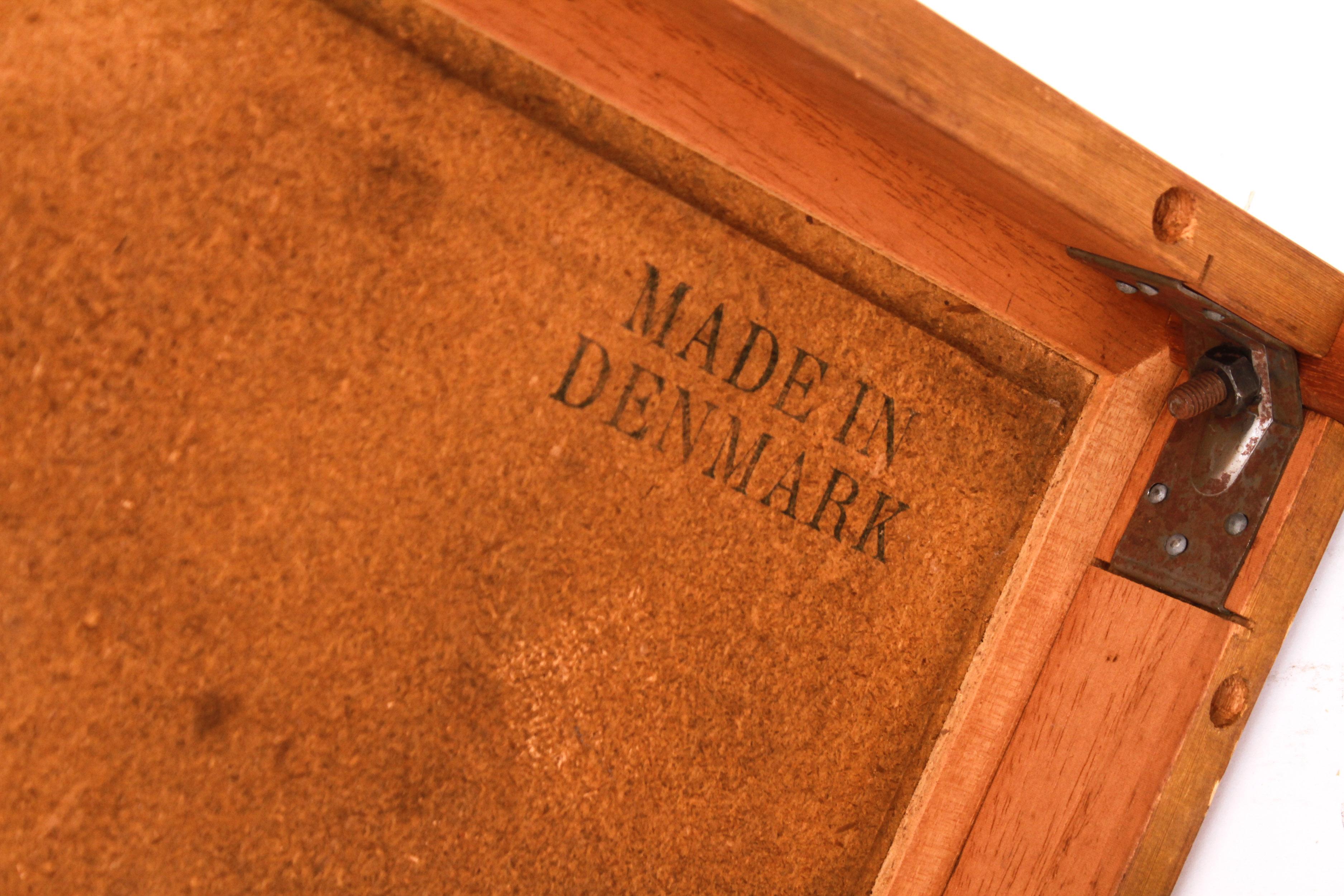 Danish Scandinavian Modern Side Table with Tiled Top In Good Condition In Astoria, NY