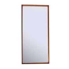 Danish Scandinavian Modern Teak Frame Rectangular Mirror M Spejle, Denmark