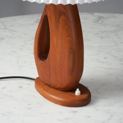 Danish Scandinavian Modern Teak Table Lamp with Handle, 1960s