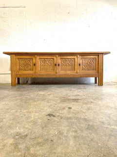 Danish Scandinavian Oak Sideboard or Media Console Henning Kjaernulf Style